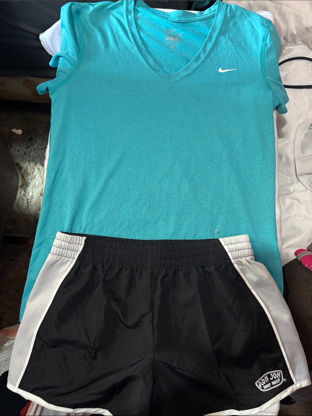 Nike Turquoise V-Neck Athletic Tee